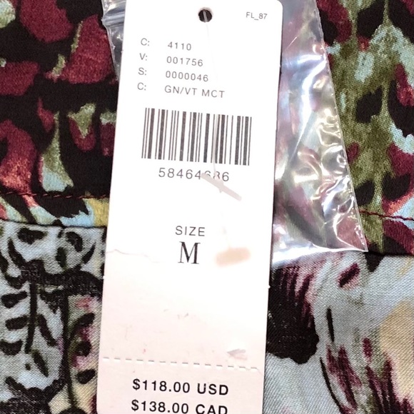 Anthropologie Silk Blouse Postcard Pocket Sz M - Picture 8 of 9